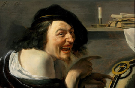 <p>Demócrito, conocido como el filósofo que ríe, retratado por Johannes Moreelse.</p>