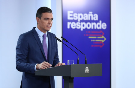 <p>Pedro Sánchez comparece ante los medios, tras la reunión del Consejo de Ministros extraordinario del 25 de junio.</p>