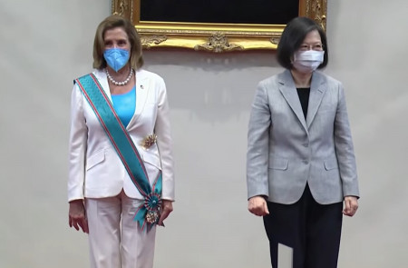 <p>Nancy Pelosi, presidenta de la Cámara de Representantes de EE.UU., y Tsai Ing-wen, presidenta de Taiwán.</p>