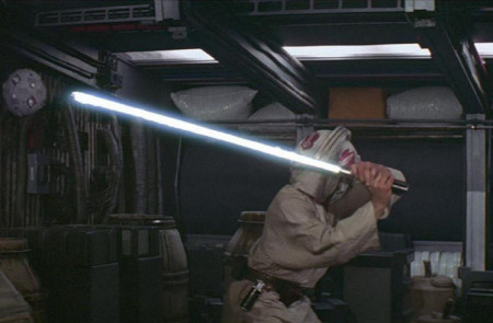 <p>Entrenamiento jedi del joven Luke Skywalker. Escena de ‘Star Wars’ (1977).</p>