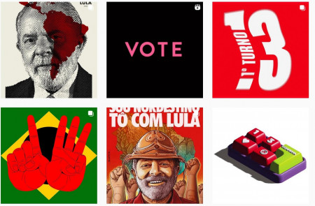 <p>Material gráfico de apoyo a Lula en la página de Instagram de @designativista.</p>