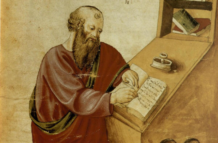 <p>Aristóteles según un manuscrito de su <em>Historia naturalis.</em></p>