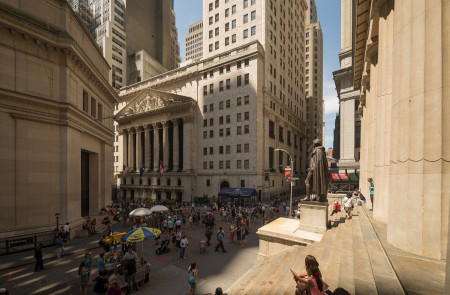 <p>Wall Street, Nueva York. </p>