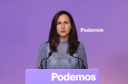 <p>Ione Belarra, en el momento de anunciar el acuerdo de unidad electoral con Sumar. / <strong>YouTube (Podemos)</strong></p>