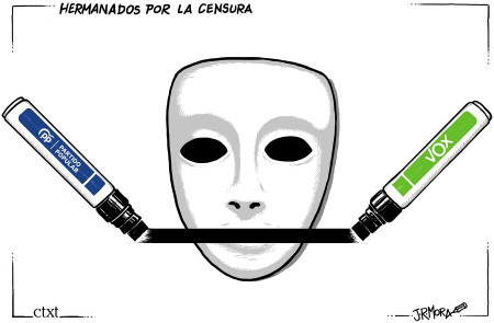 <p>Hermanados en la censura /<strong> J.R. Mora.</strong></p>