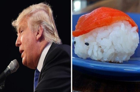 <p>Los usuarios de las redes han comparado el peinado de Trump con una pieza de sushi. / <strong>Internet</strong></p>