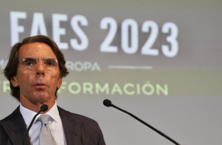<p>El expresidente Aznar en un acto promocional de su fundación FAES. / <strong>FAES</strong></p>