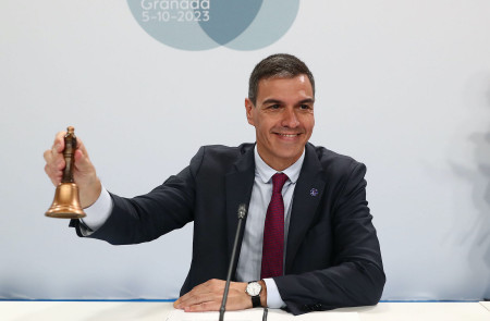 <p>Pedro Sánchez, en la reunión de la Comunidad Política Europea en Granada, el 5 de octubre de 2023.<strong> / Fernando Calvo (Moncloa)</strong></p>