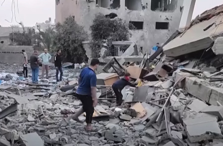 <p>Edificio destruido por los bombardeos israelíes, el pasado 24 de octubre. <strong>/ RTVE</strong></p>