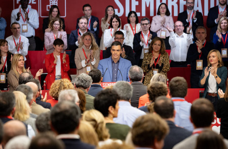 <p>Pedro Sánchez interviene en el comité federal del PSOE el 28 de octubre de 2023. / <strong>PSOE </strong></p>