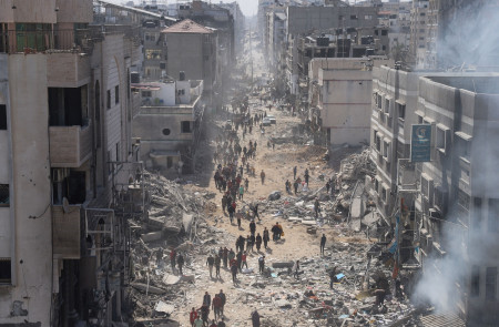 <p>Barrio de Rimal, situado al oeste de Ciudad de Gaza, en un imagen tomada el pasado 1 de abril de 2024. / <strong>Mohammed al-Hajjar</strong></p>