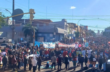 <p>Protestas en la provincia argentina de Misiones. /<strong> Tramas Periodismo en Movimiento</strong></p>