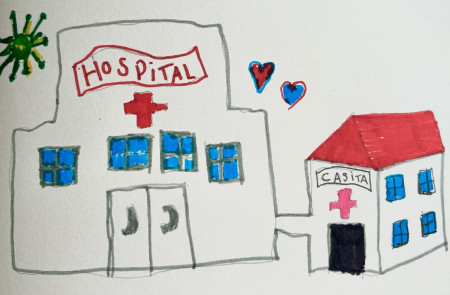 <p><em>Boceto de hospital</em> (2024) de Perla Zúñiga.</p>