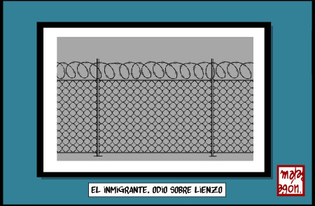 <p><em>El inmigrante. Odio sobre lienzo</em> / <strong>Malagón</strong></p>