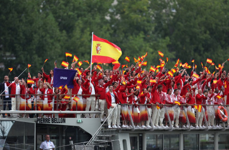 <p>Delegación olímpica española en día del desfile inaugural en el Sena. / <strong>COE</strong></p>
<p> </p>