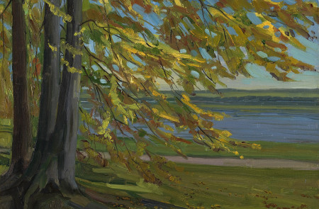 <p><em>El lago Starnberg</em>. William Trubner (1911). Óleo sobre lienzo. / <strong>Colección Carmen Thyssen</strong></p>