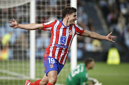 <p>Julián Álvarez celebra el gol que dio la victoria al Atleti en el minuto 90. / <strong>Club Atlético de Madrid</strong></p>