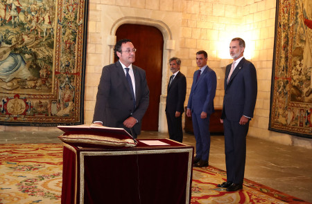 <p>Álvaro García Ortiz durante su toma de posesión como fiscal general. / <strong>Ministerio de la Presidencia</strong></p>