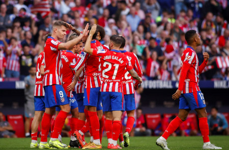 <p>El Atleti celebra uno de los goles de Sorloth. / <strong>Atlético de Madrid</strong></p>