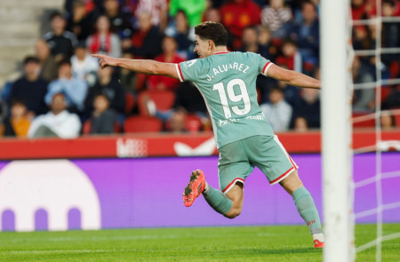 <p>Julián Álvarez celebra el único tanto del partido. /<strong> Atlético de Madrid</strong></p>