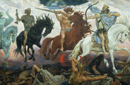 <p><em>Cuatro jinetes del Apocalipsis</em> de Viktor Vasnetsov (1887). / <strong>Wikipedia</strong></p>