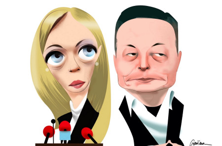 <p>Giorgia Meloni y Elon Musk. / <strong>Luis Grañena</strong></p>