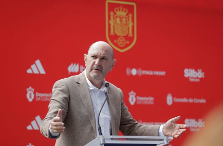 <p>Rafael Louzán, durante un acto de la Federación. / <strong>Cuenta de X de la RFEF</strong></p>