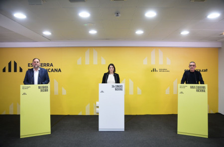 <p>Debate entre Oriol Junqueras y Xavier Godàs, candidatos a la presidencia de ERC, el 12 de diciembre. / <strong>ERC</strong></p>