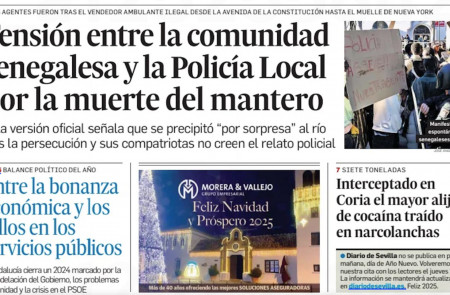 <p>Portada del <em>Diario de Sevilla</em> del 31 de diciembre de 2024.</p>