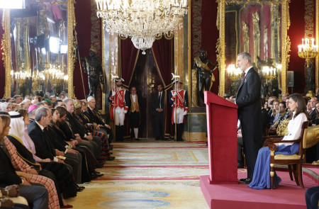 <p>Acto de recepción del Cuerpo Diplomático celebrado el pasado 9 de enero. /<strong> Casa Real</strong></p>