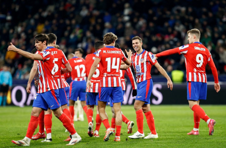 <p>Los jugadores del Atleti celebran la victoria del partido. / <strong>Club Atlético de Madrid</strong></p>