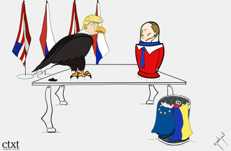 <p>Trump, Putin, Ukrania, UE. / <strong>Pedripol </strong></p>