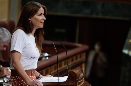 <p>Carla Toscano, durante su discurso contra la ley trans de la sesión del Congreso del 6 de octubre de 2022. <strong>/ Congreso de los Diputados</strong></p>