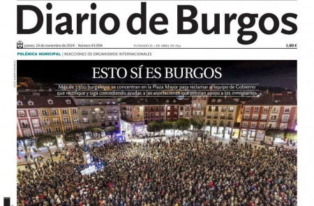 <p>Portada de <em>Diario de Burgos</em> del 14 de noviembre de 2024.</p>