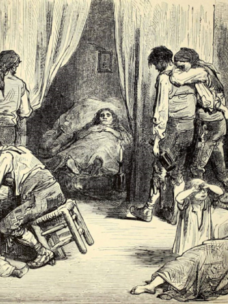 <p>Gitanos de luto. Gustavo Doré (1866). </p>