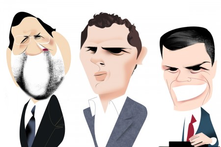 <p>Rajoy, Rivera y Sánchez.</p>