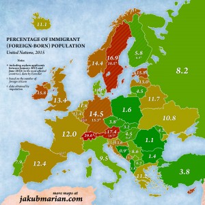 <p>Porcentaje de población inmigrante (nacidos en el extranjero).</p>