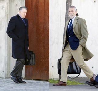<p>Luis Bárcenas y Francisco Correa llegando a la Audiencia Nacional.</p>