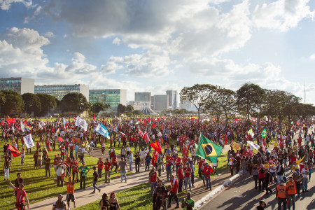 <p>Manifestación en Brasilia, convocada por la izquierda del país contra el presidente Temer. 24 de mayo de 2017.</p>