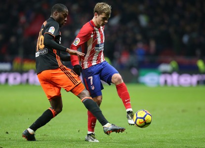 <p>Antoine Griezmann en un lance del juego durante el último partido contra el Valencia. 5 de febrero, Wanda Metropolitano. </p>