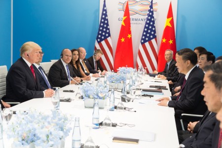 <p>Encuentro de Donald Trump y Xi Jinping, presidente de China, durante la cumbre del G20 en Alemania. Julio de 2017</p>