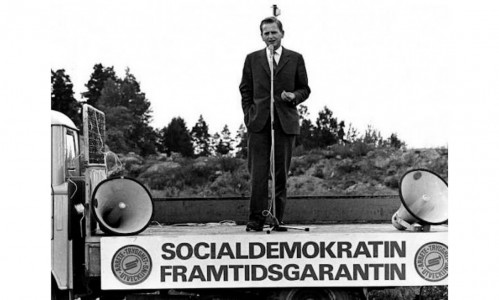 <p>Olof Palme dando un discurso en 1968.</p>
