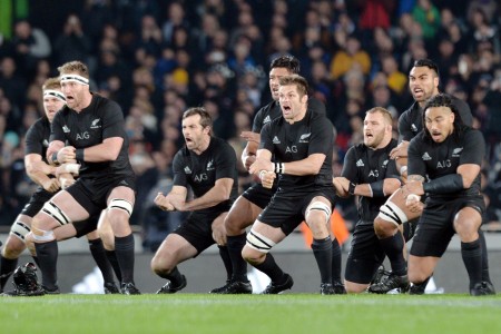 <p>Haka de Nueva Zelanda durante el IX Rugby World Cup. </p>