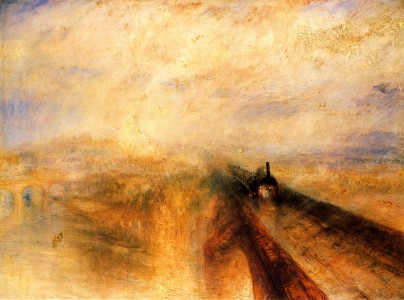 <p>Lluvia, vapor y velocidad. El gran ferrocarril del Oeste. J. M. W. Turner (1844).</p>