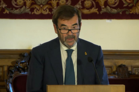 <p>Vicente Guilarte, presidente del CGPJ, durante su intervención en las XIX Jornadas de Presidentes y Presidentas de Tribunales Superiores de Justicia de España. / <strong>YouTube (Junta de Andalucía)</strong></p>