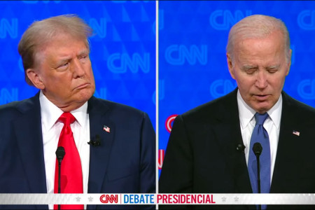 <p>Donald Trump y Joe Biden durante el debate presidencial. / <strong>YouTube (CNN en español)</strong></p>