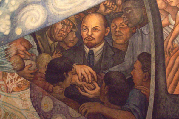 <p>Retrato de Lenin, en el mural <em>El hombre en el cruce de caminos</em> (1934), de Diego Rivera. / <strong>Jaontiveros</strong></p>
