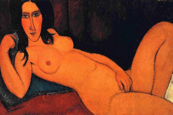 <p>Desnudo reclinado con el pelo suelto. Amadeo Modigliani (1917).</p>