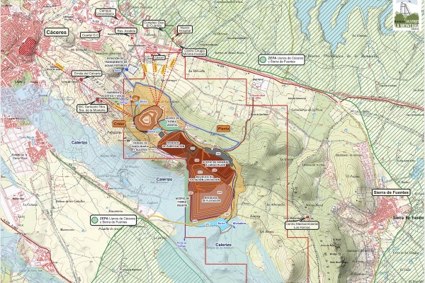 <p>Infografía que indica la ubicación de la mina de Valdeflores (Cáceres).</p>