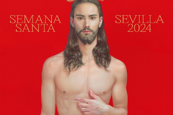 <p>Cartel anunciador de la Semana Santa de Sevilla 2024 (detalle). / <strong>Salustiano.</strong></p>